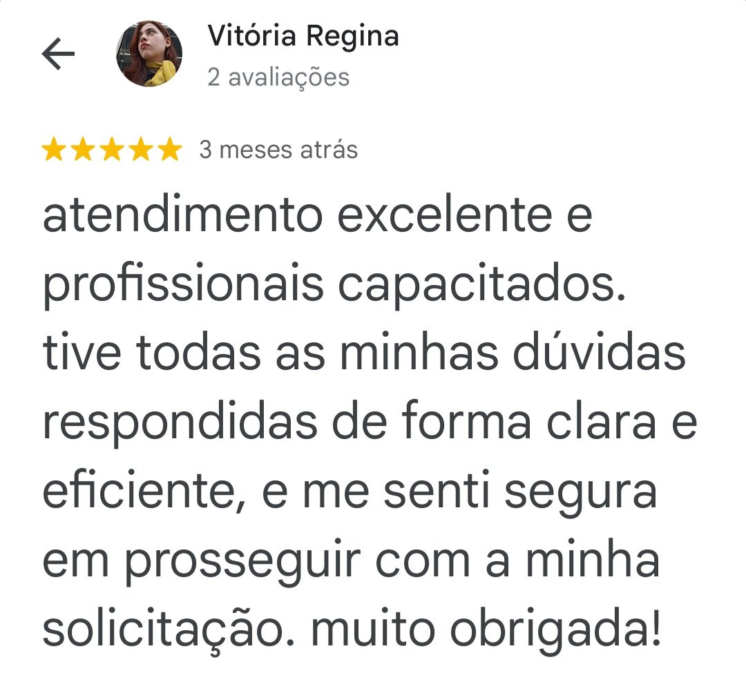 Avaliação de cliente no Google Maps