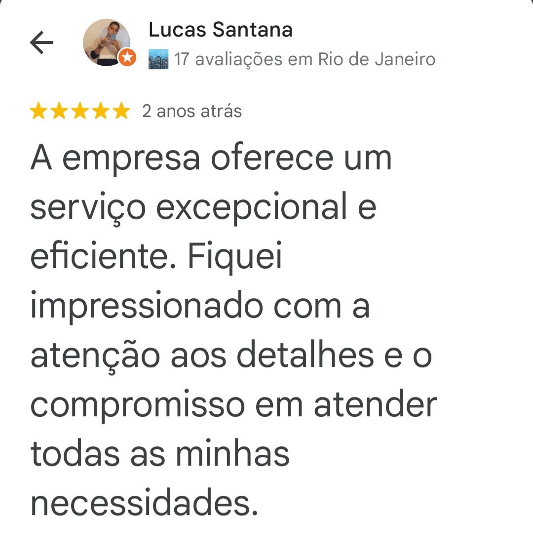 Avaliação de cliente no Google Maps