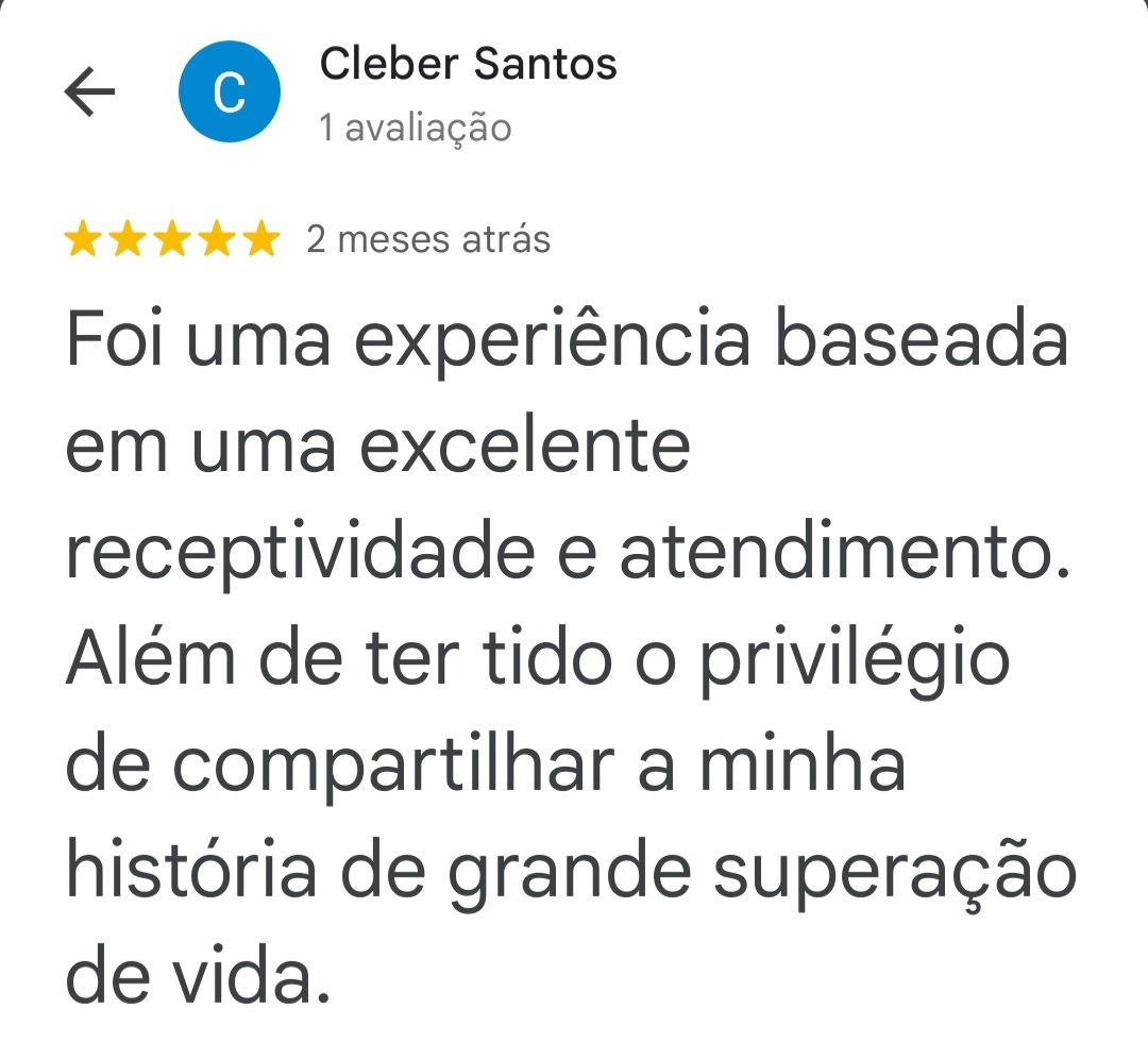 Avaliação de cliente no Google Maps